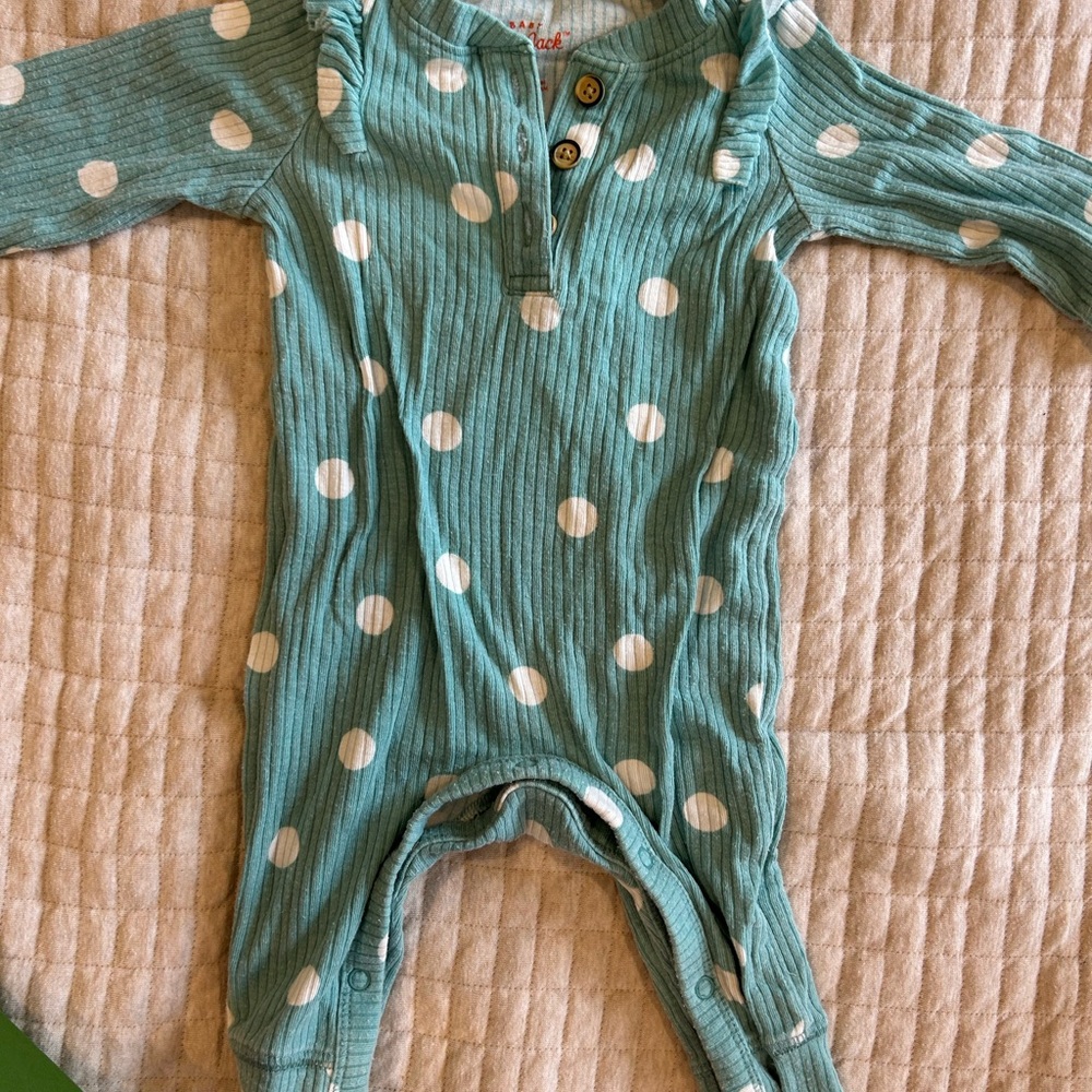 Cat & Jack Blue and White Bodysuit with Full-Body Design